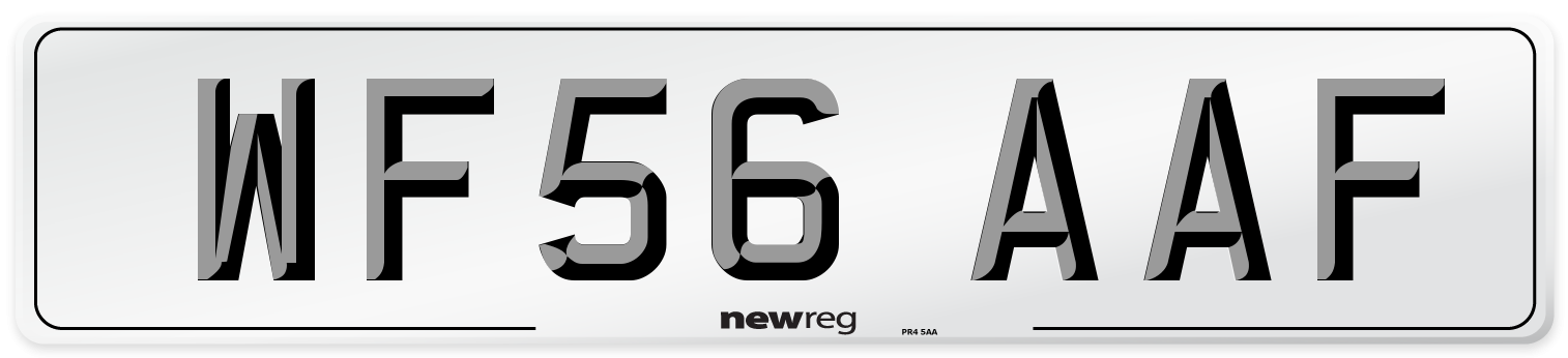 WF56 AAF Number Plate from New Reg